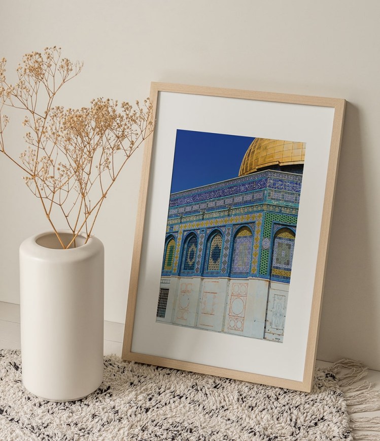 dome of rock mosque closeup scene